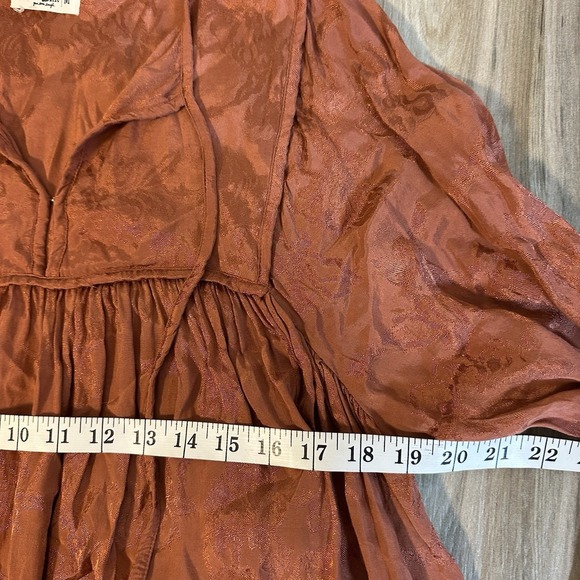 Natural Life Dress Rust Orange Size M Floral Babydoll Mini Boho Gypsie Western - Picture 8 of 9